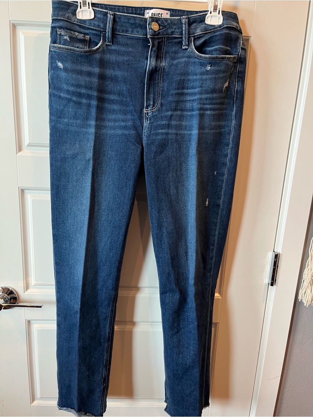 PAIGE Dark Indigo Slim Straight Jeans